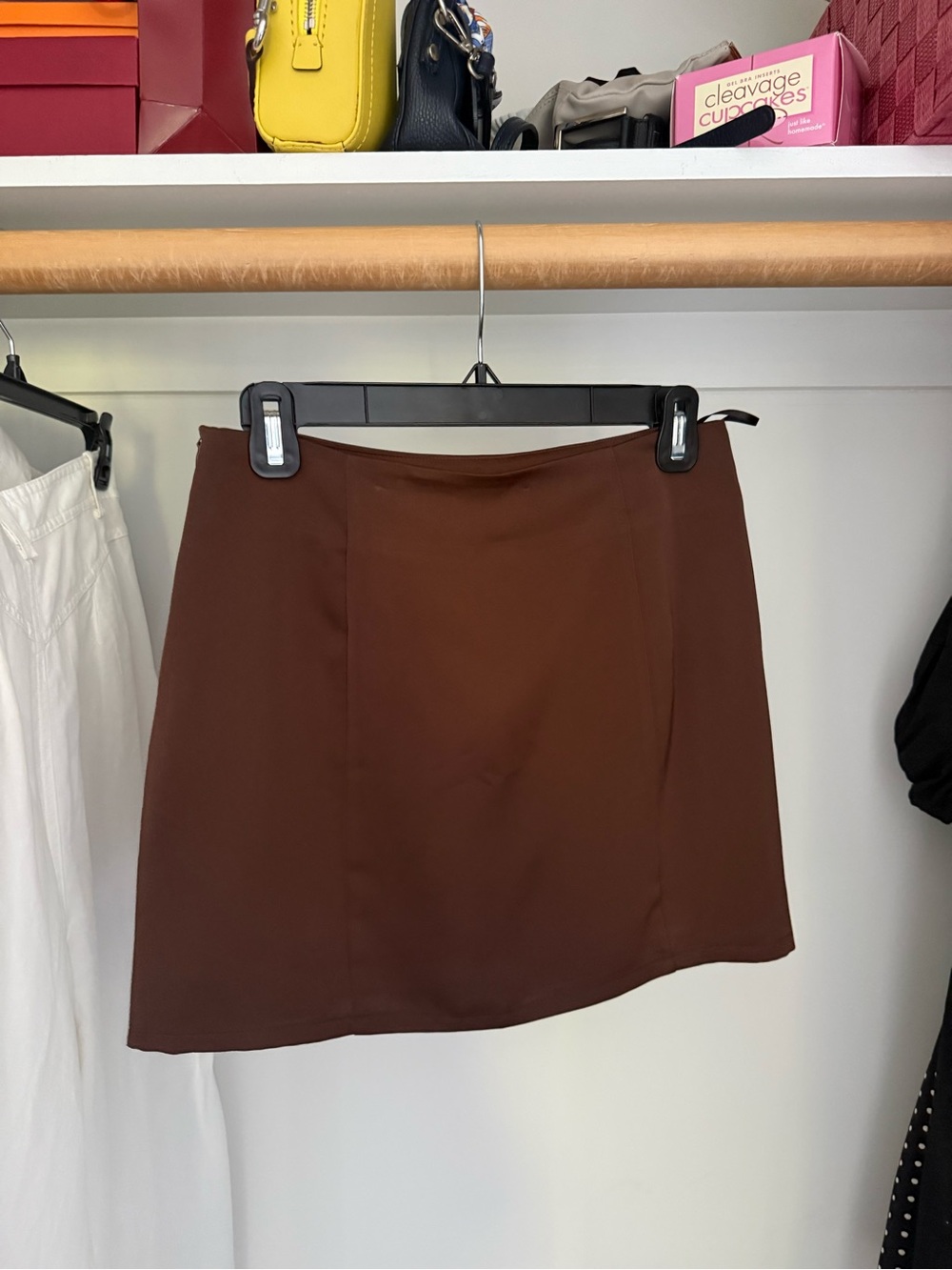 Commense Brown Mini Skirt - Simple A-Line